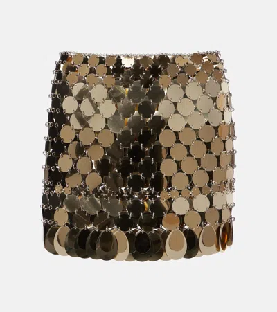 Rabanne Sequined Miniskirt In Gold