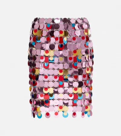 Rabanne Sequined Miniskirt In Pink