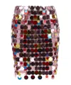 Rabanne High-waisted Sequin Mini Length Skirt In Multicolor