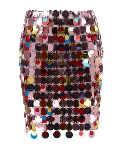 RABANNE PACO RABANNE SEQUIN EMBELLISHED MINI SKIRT