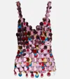 Rabanne The Iconic Sparkle Discs Tops In Pink