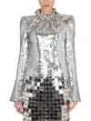 Rabanne Sequined Top In Silver