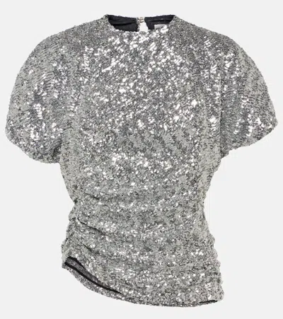 Rabanne Sequined Top In Silver