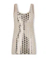 Rabanne Second Skin Top With Circular Embellishments In Nude