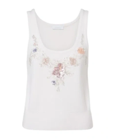 Rabanne Sequined Wool And Cashmere Top In White