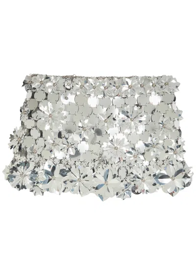 Rabanne Sequin-embellished Linked Metal Mini Skirt In Silver