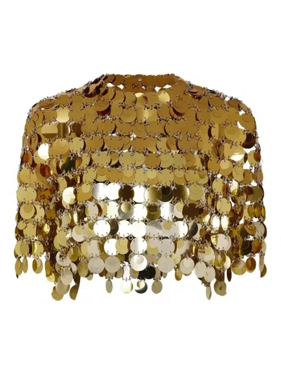 Rabanne Sequinned Crop Top In Brown