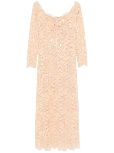 Rabanne Sequinned Lace Maxi Dress In P Raffia