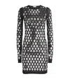 Rabanne Black Dress With Geometric All-over Pattern In Semi-transparent Polyamide Woman In Black