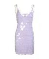 Rabanne Sequinned V-neck Mini Dress In Purple