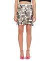 Rabanne Round Sequin Silver Polyester Mini Skirt