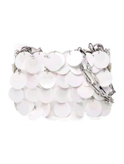 Pre-owned Rabanne Sequins Shoulder Bag In White