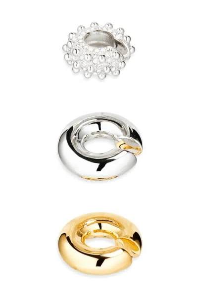 Rabanne Set Of 3 Assorted Ear Cuffs In Silver