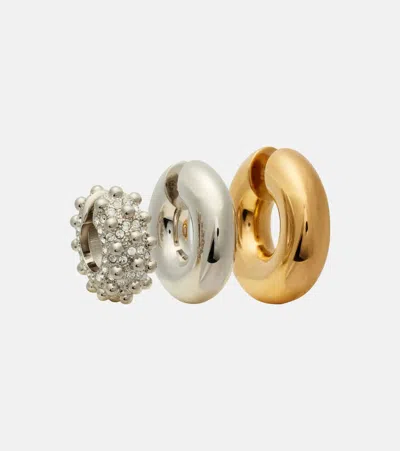 Rabanne Set Of 3 Ear Cuffs In Silver