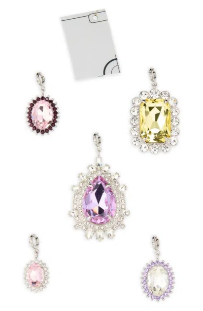 Rabanne Set Of 5 Assorted Crystal Bag Charms In Multi