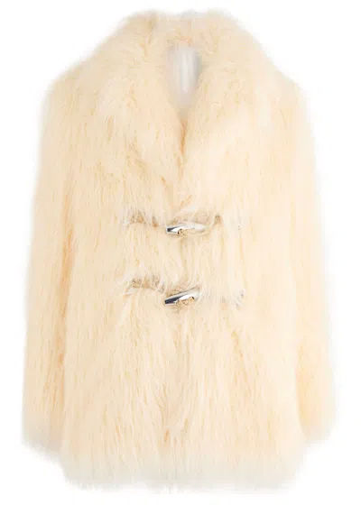 Rabanne Shearling Jacket In Ivory