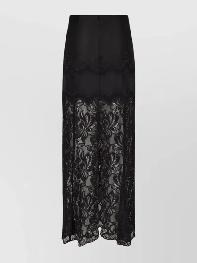 Rabanne Sheer Lace Overlay High Waist Skirt In Black