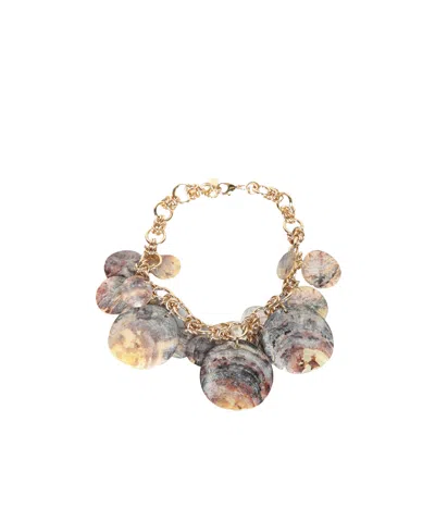 Rabanne Shell-discs Necklace In Yellow