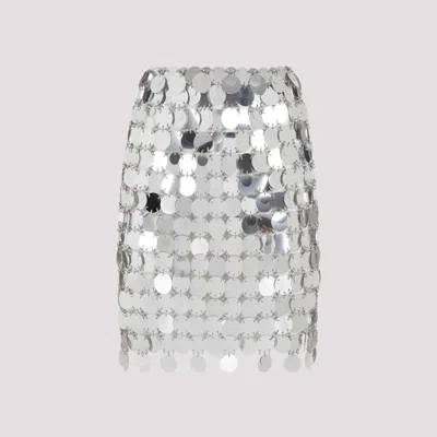 Rabanne Shimmering Round Sequin Mini Skirt In Gray