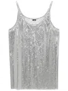 Rabanne Shimmering Silver Sequin Sleeveless Top In Silver