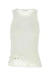 Rabanne White Stretch Cotton Tank Top In White
