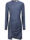Rabanne Short Asymmetric Dress Metallic Texture
