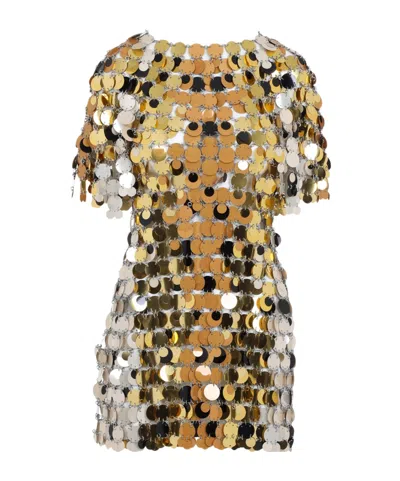RABANNE PACO RABANNE SEQUIN EMBELLISHED CREWNECK DRESS