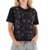 Rabanne Short Sleeve Embellished Studded T Shirt In Black