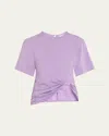 Rabanne Knotted Stretch-jersey T-shirt In Lavender