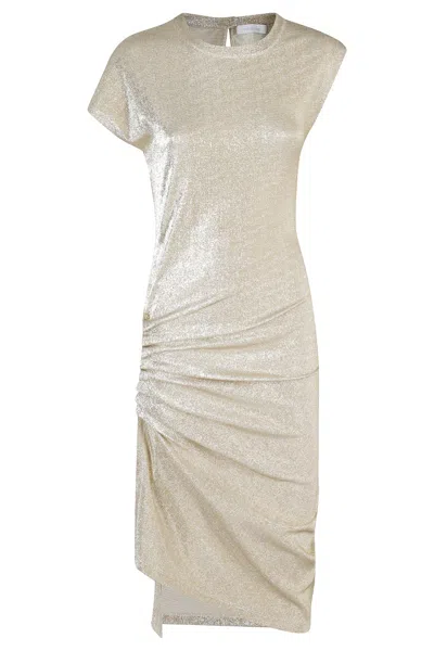 Rabanne Short-sleeved Draped Dressing Gown In Neutrals