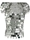Rabanne The Iconic Silver Sparkle Discs Top Silver In Gray