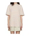 Rabanne Stripe Cotton T-shirt In Nude