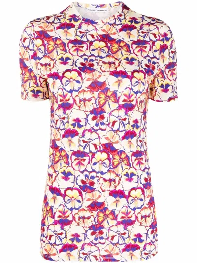 RABANNE SHORT-SLEEVED T-SHIRT WITH FLORAL PRINT