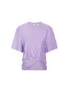 Rabanne Knotted Stretch-jersey T-shirt In Purple