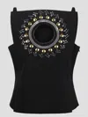 RABANNE RABANNE SHORT TOP WITH RHINESTONES