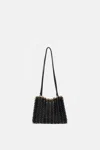 Rabanne Sac A Main Leather Disc Link Shoulder Bag In Black