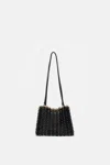 Rabanne Sac A Main Leather Disc Link Shoulder Bag In Black