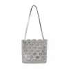Rabanne Woven Silver Raphia Shoulder Bag In Silver