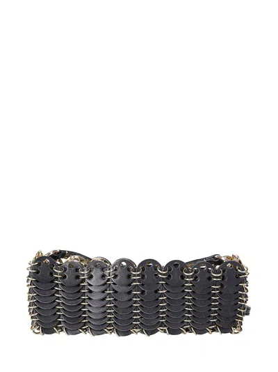Rabanne Shoulder Bag With Gold Details - Black