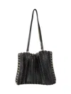 Rabanne Shoulder Bag With Gold Details - Black In Black