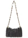 Rabanne Black Shoulder Bag With Two Chain-link Shoulder Straps And Logo Engraved Discs In Black
