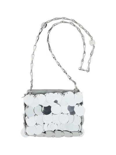 Rabanne Sparkle Nano Shoulder Bag In Silver