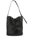Rabanne Women's Large Leather Disk Bucket Bag In P Black