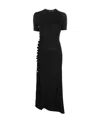 Rabanne Draped Stretch Jersey Maxi Dress In Black