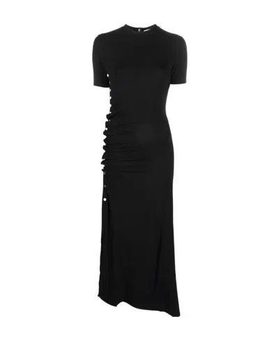 RABANNE SIDE-BUTTONS MIDI DRESS