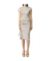 Rabanne Side Gathered-detail Midi Dress In White