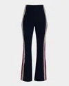 Rabanne Side Stripe Knit Flare Pants In Black