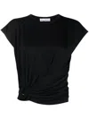 Rabanne Side-wrap T-shirt In Black