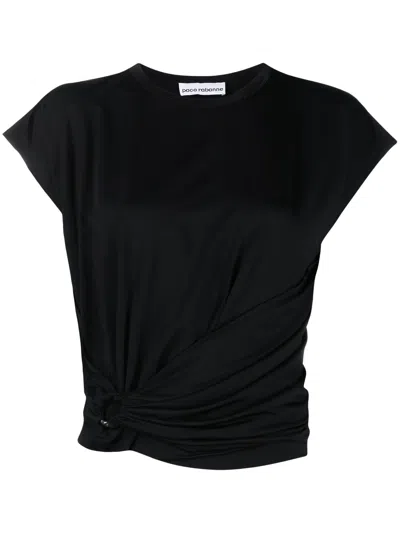 Rabanne Side-wrap T-shirt In Black