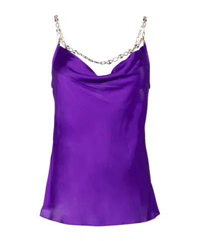 Rabanne Signature Eight Chain Nuisette Top In Purple
